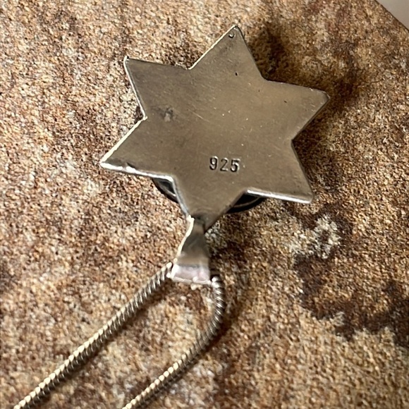 Sterling Silver Star Of David Unisex Pendant Necklace 925 - Picture 5 of 10